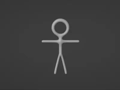 Stick Man Optimized 3D Model Low-poly 3D model