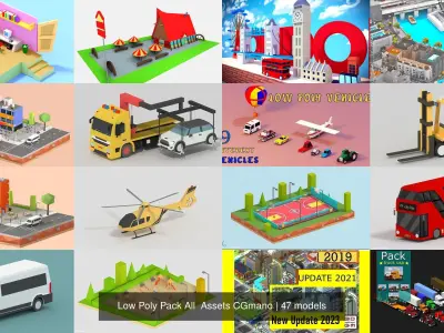 Low Poly Pack All  Assets CGmano