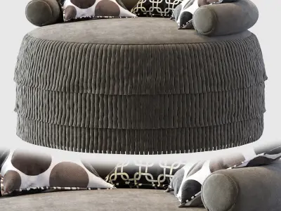 21st Century Beth Armchairl Cotton Velvet 3D model