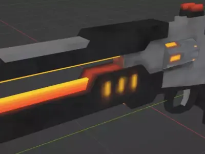 Cyberpunk pistol the Particle Incinerator Free low-poly 3D model