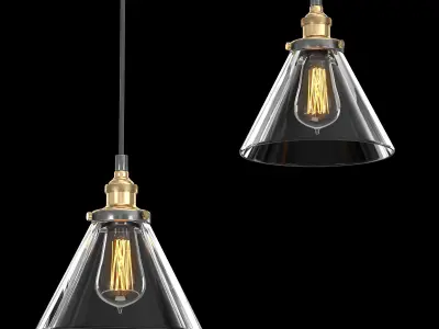 FUNNEL RECTANGULAR PENDANT 3D model