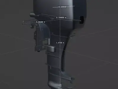 Outboard boat motor 3D model