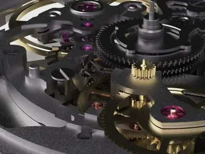 Swiss Skeleton Automatic Watch Movement 3D model