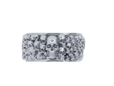 Skull Ring 3D print model 3