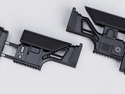 FN MK 20 SSR Stock Low-poly 3D model