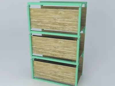 ESSABAKKEN three tier wooden bookcase Free 3D model