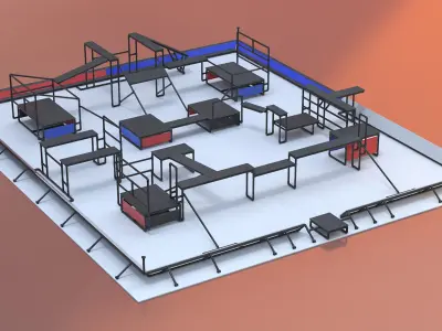  Professional Parkour Obstacle Course 