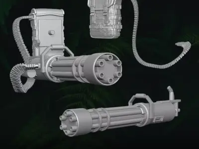 Minigun Kit 3D printable files for action figures 3D print model