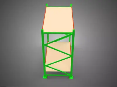FRAME RACK SHELF WOOD WAREHOUSE METAL MODULAR SHELVING STORAGE 3D model