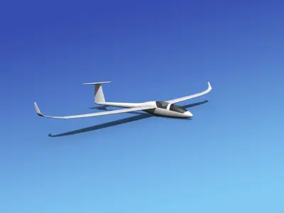 DG-1000 Glider Bare Metal 3D model