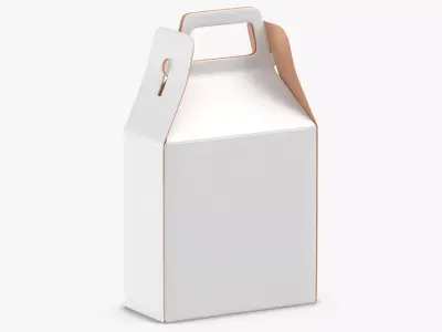 Paper Box 02 White Brown 3D model