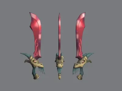 Stylized Dragon Sword Low-poly 3D model