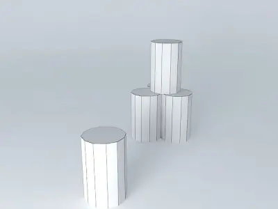 barrels three rusty Free 3D model