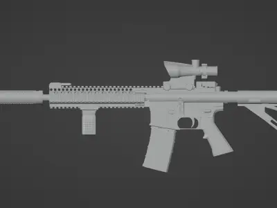 M4 with Attachments 3D model