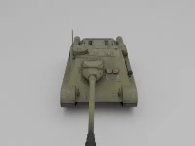SU-122P Tank Destroyer Low-poly 3D model