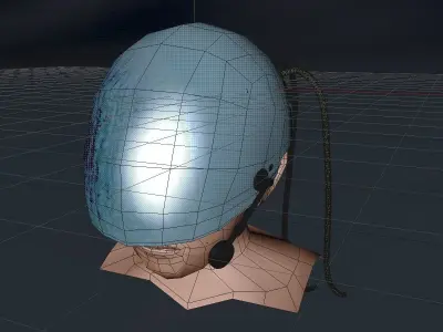 Shell Silver Helmet 3D model
