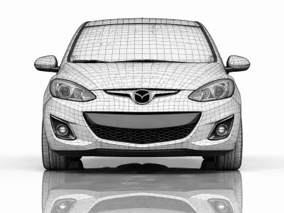 Low Poly Hatchback Car  Game Ready PBR Vehicle Low-poly 3D model