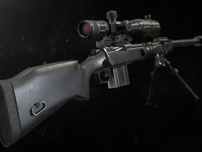 M40 Sniper Rifle - Mid Poly 3D model