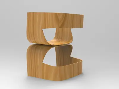 Endustrial Chair Low-poly 3D model