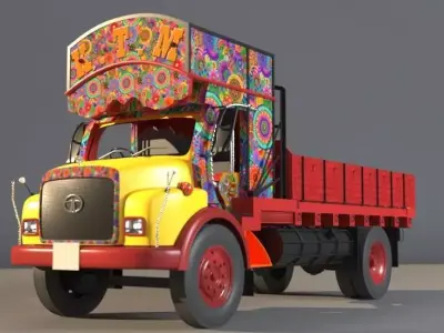 Lorry colorful truck 3D model