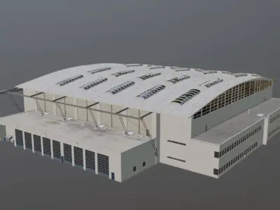 Stuttgart airport part Low-poly 3D model by underaegis