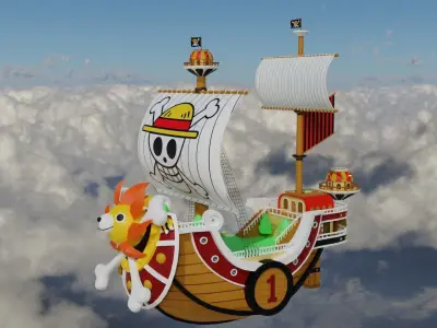 Sunny One piece ship Low-poly 3D model