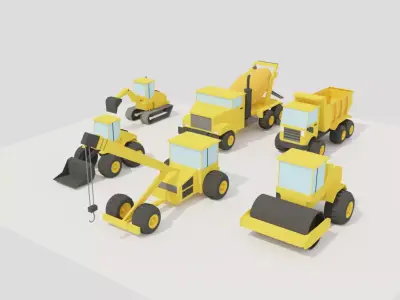 POLYGRUNT - Construction Vehicles Free low-poly 3D model