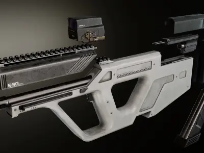 Modern Minimalistic SMG Low-poly 3D model