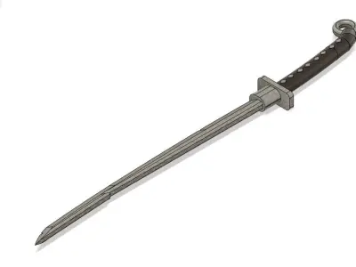 Iron Curved Sword 3D print model