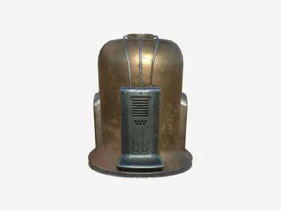 Old Diving Helmet C02 Bronze - Character Design Fashion Low-poly 3D model
