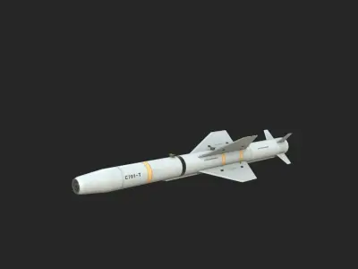 C-701T Air-to-Ground Missile Light Anti-ship Missile Low-poly 3D model