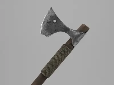 Battle ax of the Kievan Rus Low-poly 3D model