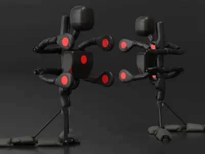 Full Body Striking Dummy Black 3D model