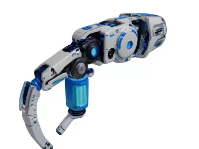Cybernetic Arm with Glowing Joints 3D model