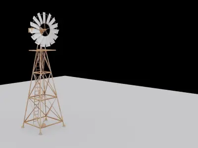 Wind water pump 3D model