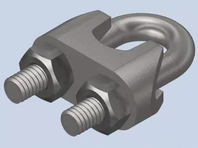 Wire rope clip in inch 3D model