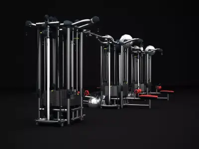 Multistation Fitness Cable Machine 3D model