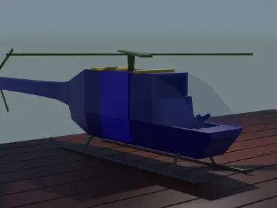 Low poly helicopter Low-poly 3D model
