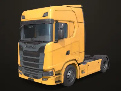 Heavy Truck Chassis 06 Generic Yellow All PBR Unity UE Textures 3D model
