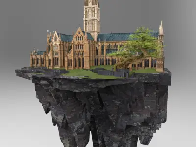 Flying Castle island 3D model