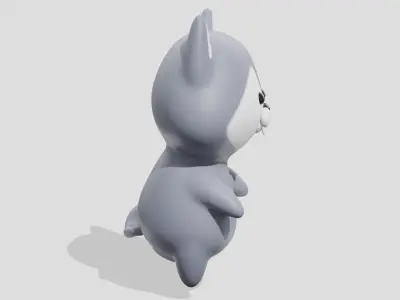 Cute little gray wolf  3D model