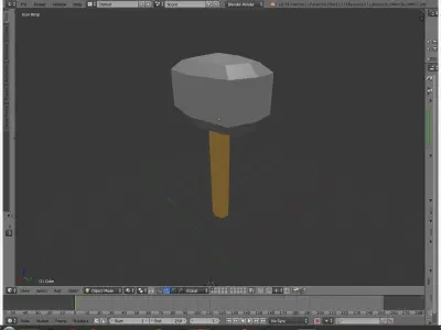 Stone Hammer Low Poly  Free low-poly 3D model