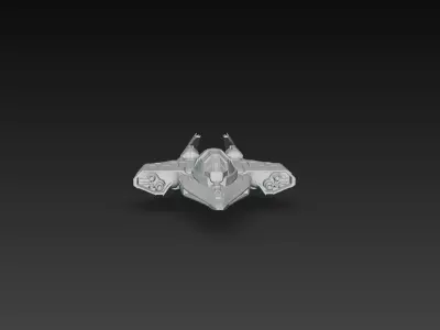 Sci-Fi Compact Strike Fighter Spaceship 3D Print STL 3D print model