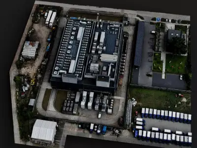 industrial factory roof vents cityblock PBR photogrammetry Low-poly 3D model