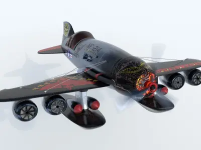The OCEAN EYE vintage Surveillance aircraft Low-poly 3D model