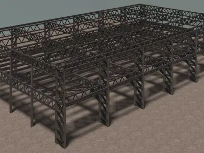 Steel structure frame 3D model