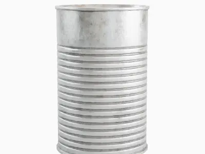 Tin Can Set Low-poly 3D model