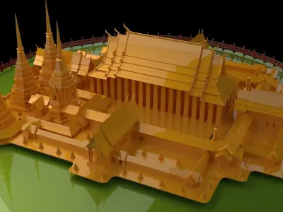 Chinese ancient temple  3D model purchase