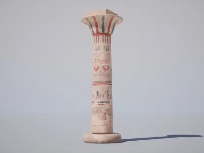 Egyptian Column Low-poly 3D model