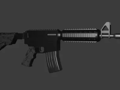 M4 assault rifle Low-poly 3D model